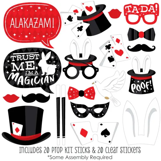Big Dot of Happiness Ta-Da, Magic Show - Magical Birthday Party Photo Booth Props Kit - 20 Count {3}