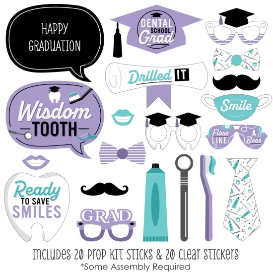Big Dot of Happiness Dental School Grad - Dentistry and Hygienist Graduation Party Photo Booth Props Kit - 20 Count {4}