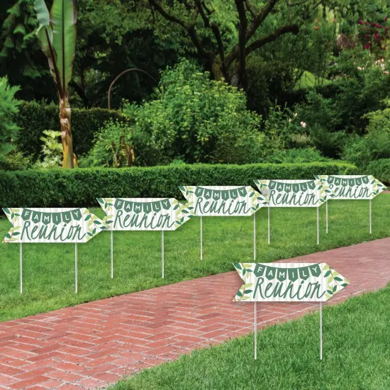 Big Dot of Happiness Family Tree Reunion - Arrow Family Gathering Party Direction Signs - Double Sided Outdoor Yard Signs - Set of 6 {3}