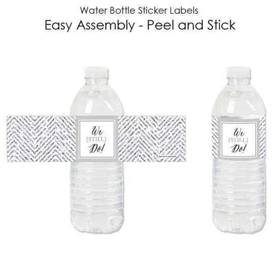 Big Dot of Happiness We Still Do - Wedding Anniversary - Anniversary Party Water Bottle Sticker Labels - Set of 20 {3}