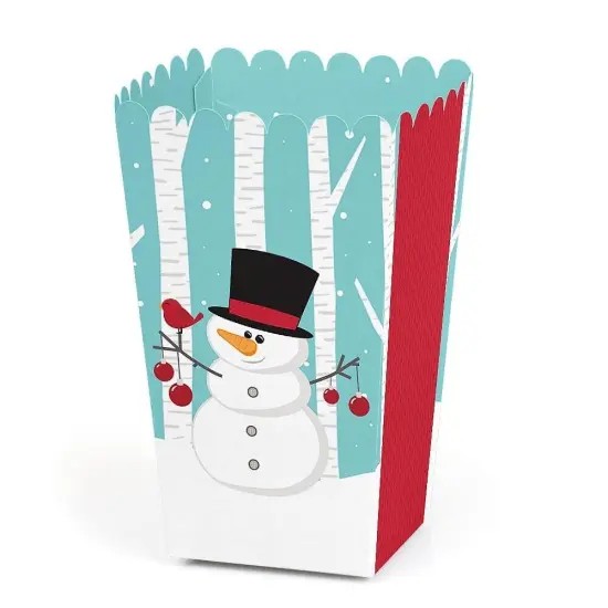 Big Dot of Happiness Let It Snow - Snowman - Holiday and Christmas Favor Popcorn Treat Boxes - Set of 12 {1}
