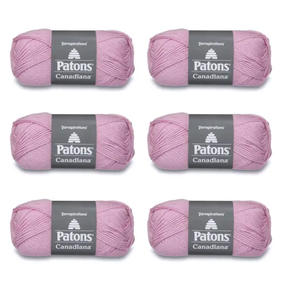 Patons Canadiana Cherished Pink Yarn - 6 Pack of 3.5oz/100g - Acrylic - 4 Medium - 205 Yards - Knitting/Crochet {1}