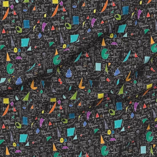 Various Fabrics by the Yard or Fat Quarter Count Math Mathematics Numbers Science Black Geometry Custom Printed Fabric by Spoonflower {6}