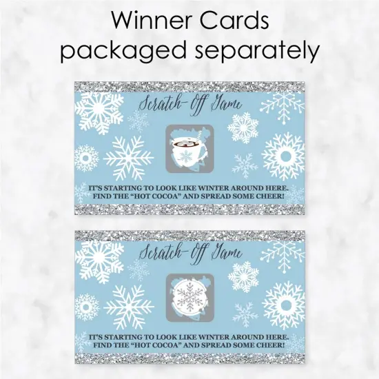 Big Dot of Happiness Winter Wonderland - Snowflake Holiday Party and Winter Wedding Game Scratch Off Cards - 22 Count {4}