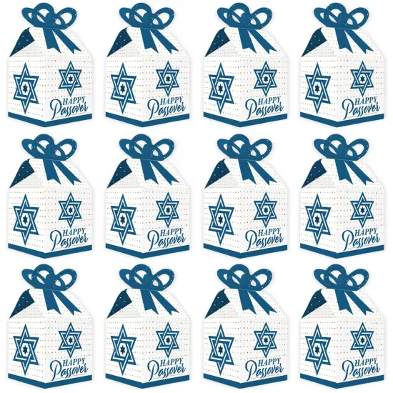 Big Dot of Happiness Happy Passover - Square Favor Gift Boxes - Pesach Party Bow Boxes - Set of 12 {6}