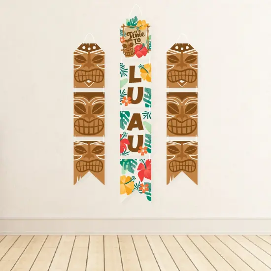 Big Dot of Happiness Tropical Luau - Hanging Vertical Paper Door Banners - Hawaiian Beach Party Wall Decoration Kit - Indoor Door Decor {4}