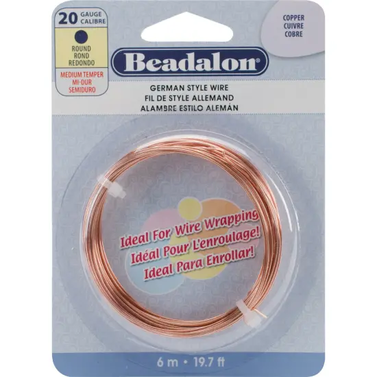 Beadalon German Style Wire-Copper Round - 20 Gauge, 19.7' {1}