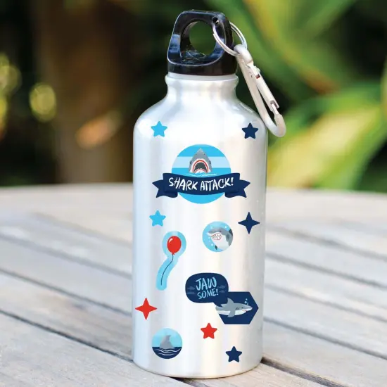 Big Dot of Happiness Shark Zone - Jawsome Shark Birthday Party Favor Kids Stickers - 16 Sheets - 256 Stickers {6}