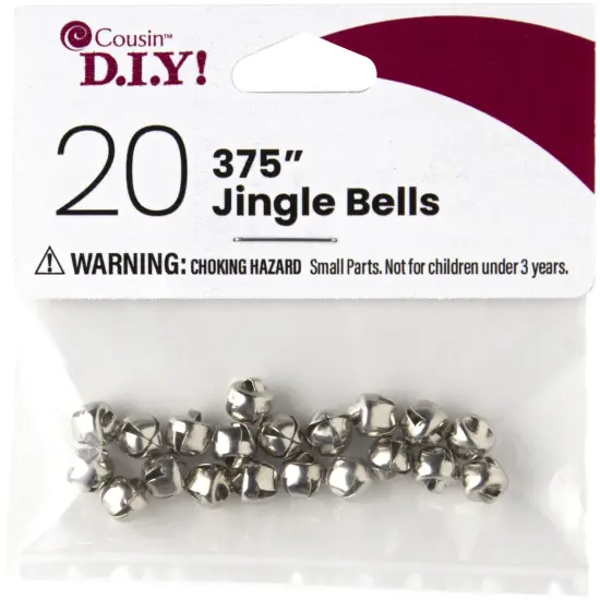 CousinDIY Jingle Bells .25" 20/Pkg-Silver {1}