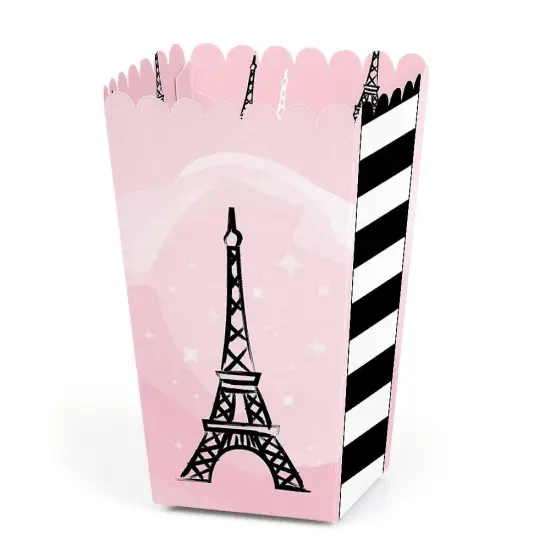 Big Dot of Happiness Paris, Ooh La La - Paris Themed Baby Shower or Birthday Party Favor Popcorn Treat Boxes - Set of 12 {1}