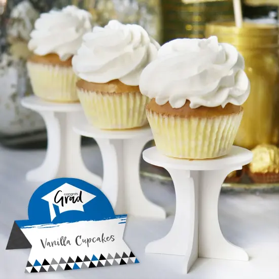 Big Dot of Happiness Blue Grad - Best is Yet to Come - Royal Blue Graduation Party Tent Buffet Card - Table Setting Name Place Cards - Set of 24 {6}