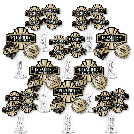 Big Dot of Happiness Roaring 20's - 1920s Art Deco Jazz Party Centerpiece Sticks - Showstopper Table Toppers - 35 Pieces {1}