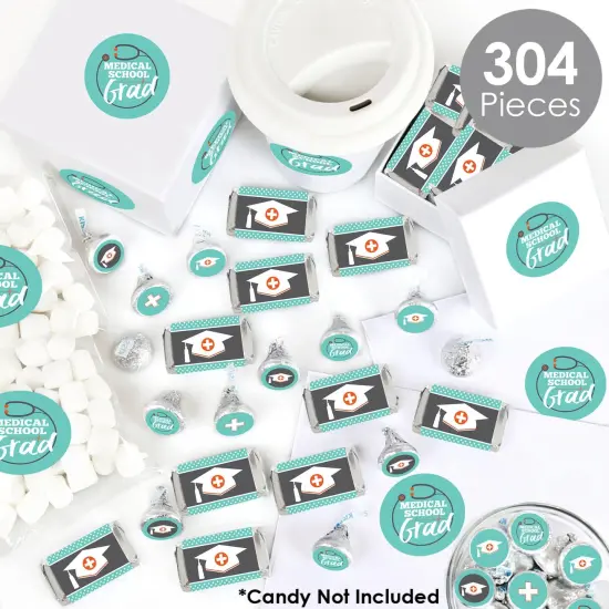 Big Dot of Happiness Medical School Grad - Doctor Graduation Party Candy Favor Sticker Kit - 304 Pieces {3}