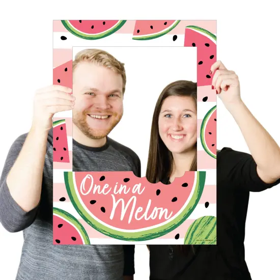 Big Dot of Happiness Sweet Watermelon - Fruit Party Selfie Photo Booth Picture Frame and Props - Printed on Sturdy Material {4}