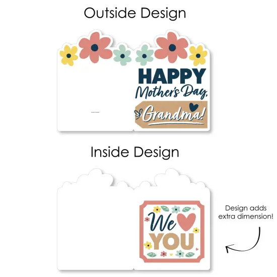 Big Dot of Happiness Grandma, Happy Mother's Day - We Love Grandmother Giant Greeting Card - Big Shaped Jumborific Card - 16.5 x 22 inches {7}