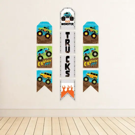 Big Dot of Happiness Smash and Crash - Monster Truck - Hanging Vertical Paper Door Banners - Boy Birthday Party Wall Decor Kit- Indoor Door Decor {4}