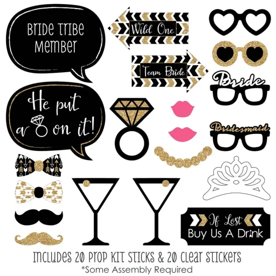 Big Dot of Happiness "Bride Tribe" - Bachelorette Party Photo Booth Props Kit - 20 Count {3}