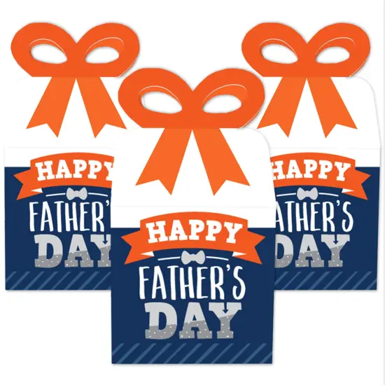 Big Dot of Happiness Happy Father's Day - Square Favor Gift Boxes - We Love Dad Party Bow Boxes - 12 Ct {3}