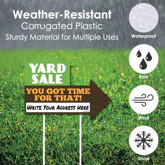 Big Dot of Happiness Yard Sale Signs - Yard Sign with Stakes - Double Sided Outdoor Lawn Sign - Set of 3 {6}