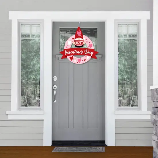 Big Dot of Happiness Valentine Gnomes - Outdoor Valentine's Day Party Decor - Front Door Wreath {3}