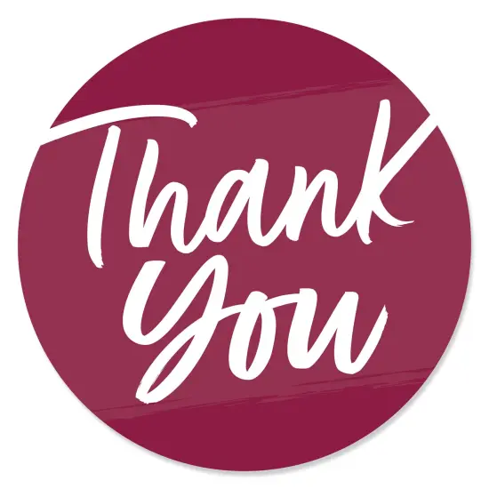 Big Dot of Happiness Burgundy Elegantly Simple - Guest Party Favors Circle Sticker Labels - 24 Count {1}