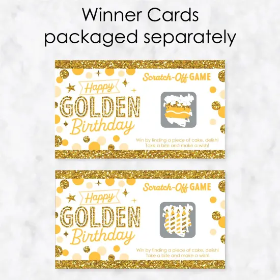 Big Dot of Happiness Golden Birthday - Happy Birthday Party Game Scratch Off Cards - 22 Count {4}