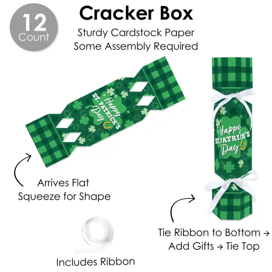 Big Dot of Happiness Shamrock St. Patrick's Day - No Snap Saint Paddy&rsquo;s Day Party Table Favors - DIY Cracker Boxes - Set of 12 {7}