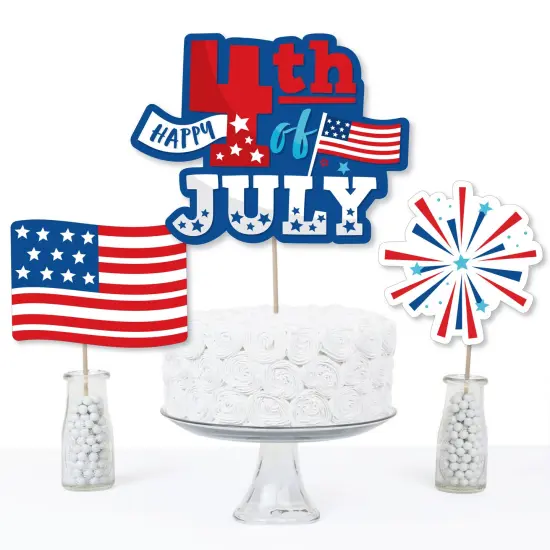 Big Dot of Happiness Firecracker 4th of July -Party Centerpiece Sticks - Table Toppers - Set of 15 {4}