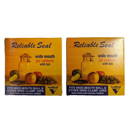 Viceroy Canning Jar Rubber Rings for Wide Mouth Jars, with Tab, 2 Boxes of 24 Rings Total {1}