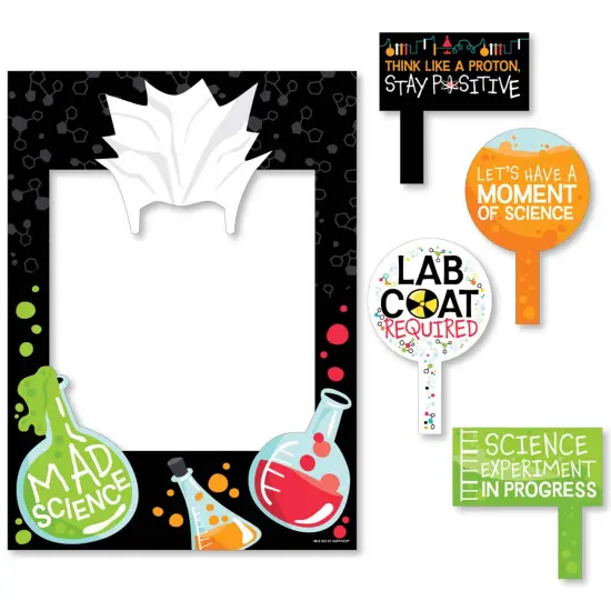 Big Dot of Happiness Scientist Lab - Baby Shower or Birthday Party Selfie Photo Booth Picture Frame and Props - Printed on Sturdy Material {7}