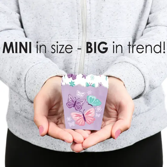 Big Dot of Happiness Beautiful Butterfly - Party Mini Favor Boxes - Floral Baby Shower or Birthday Party Treat Candy Boxes - Set of 12 {6}