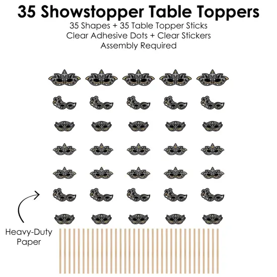 Big Dot of Happiness Masquerade - Mask Party Centerpiece Sticks - Showstopper Table Toppers - 35 Pieces {7}