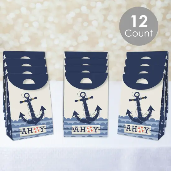 Big Dot of Happiness Ahoy - Nautical - Baby Shower or Birthday Gift Favor Bags - Party Goodie Boxes - Set of 12 {3}