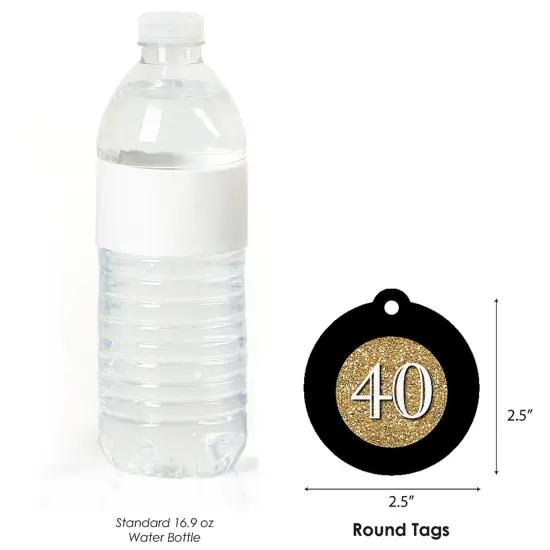 Big Dot of Happiness Adult 40th Birthday - Gold - Birthday Party Favor Gift Tags (Set of 20) {4}