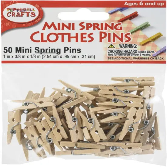 Pepperell Crafts Mini Spring Pins 50/Pkg-1"X0.375"X0.125" {1}