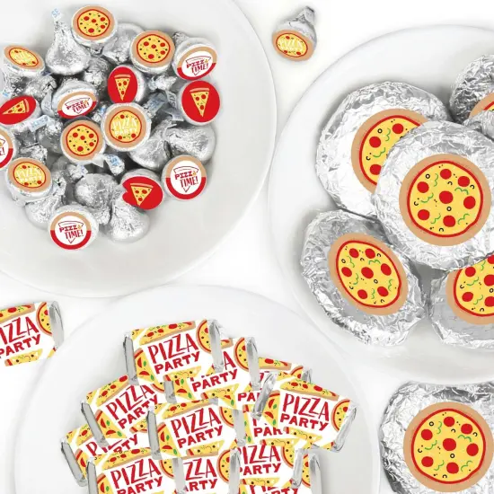 Big Dot of Happiness Pizza Party Time - Baby Shower or Birthday Party Candy Favor Sticker Kit - 304 Pieces {1}