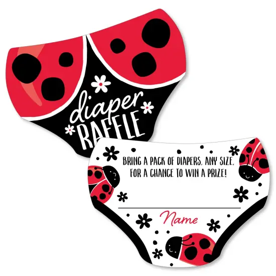 Big Dot of Happiness Happy Little Ladybug - Diaper Shaped Raffle Ticket Inserts - Baby Shower Activities - Diaper Raffle Game - Set of 24 {1}
