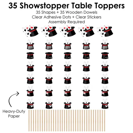 Big Dot of Happiness Ta-Da, Magic Show - Magical Birthday Party Centerpiece Sticks - Showstopper Table Toppers - 35 Pieces {7}