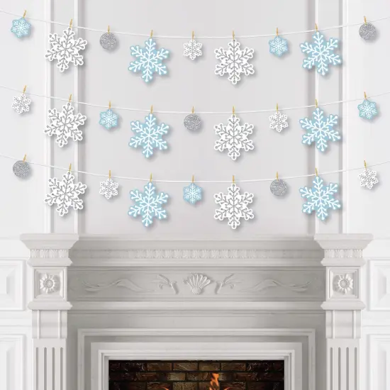 Big Dot of Happiness Winter Wonderland - Snowflake Holiday Party and Winter Wedding DIY Decorations - Clothespin Garland Banner - 44 Pieces {4}