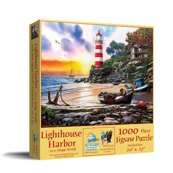 Sunsout Lighthouse Harbor 1000 pc Jigsaw Puzzle 42925 {3}