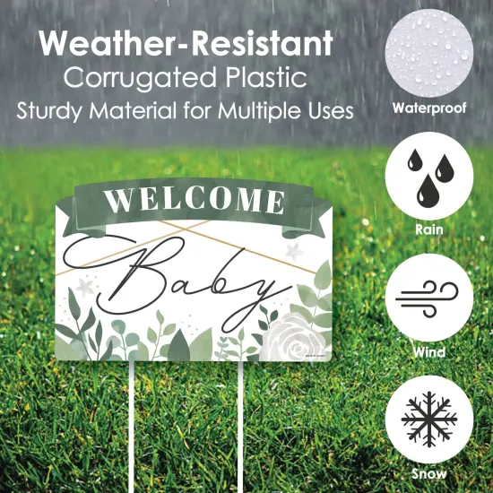 Big Dot of Happiness Boho Botanical Baby - Greenery Baby Shower Yard Sign Lawn Decorations - Welcome Baby Party Yardy Sign {6}