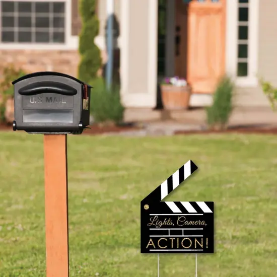 Big Dot of Happiness Red Carpet - Outdoor Lawn Sign - Movie Night Party Yard Sign - 1 Piece {3}