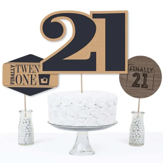 Big Dot of Happiness Finally 21 - 21st Birthday Party Centerpiece Sticks - Table Toppers - Set of 15 {4}