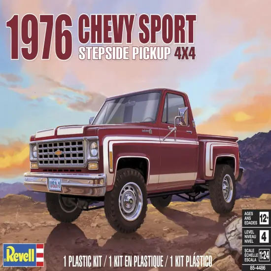 Revell Plastic Model Kit-76 Chevy Sport Stepside Pickup 4X4 {1}