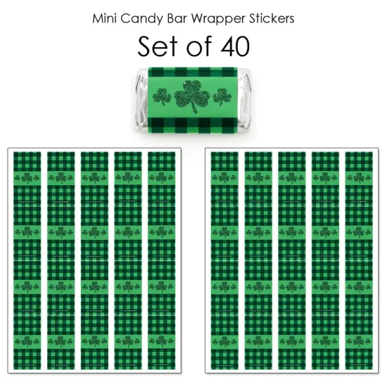 Big Dot of Happiness St. Patrick's Day - Mini Candy Bar Wrapper Stickers - Saint Paddy's Day Party Small Favors - 40 Count {4}