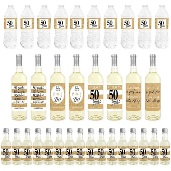 Big Dot of Happiness We Still Do - 50th Wedding Anniversary - Anniversary Party Decorations - Beverage Bar Kit - 34 Pieces {1}
