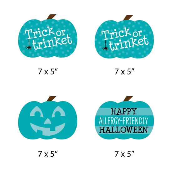 Big Dot of Happiness Teal Pumpkin - Decorations DIY Halloween Allergy Friendly Trick or Trinket Essentials - Set of 20 {7}