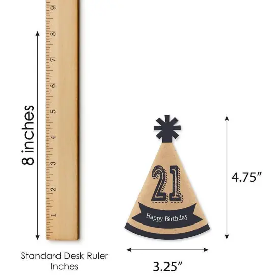 Big Dot of Happiness Finally 21 - Mini Cone 21st Birthday Party Hats - Small Little Party Hats - Set of 8 {7}
