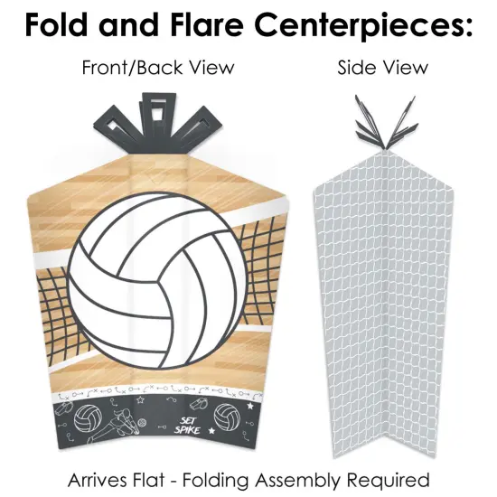 Big Dot of Happiness Bump, Set, Spike - Volleyball - Baby Shower or Birthday Party Decor and Confetti - Terrific Table Centerpiece Kit - Set of 30 {6}