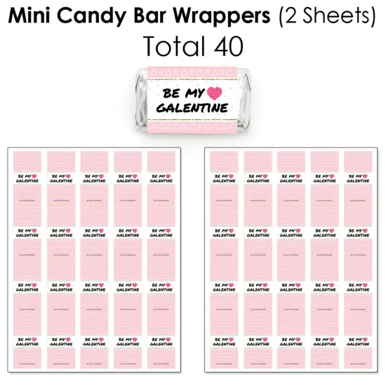 Big Dot of Happiness Be My Galentine - Mini Candy Bar Wrappers, Round Candy Stickers & Circle Stickers - Valentine's Day Candy Favor Kit - 304 Pcs {4}